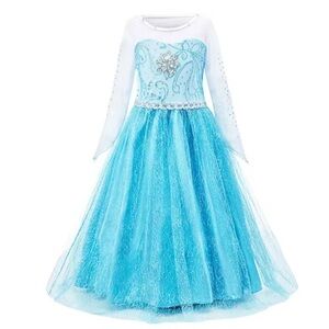NEW Disney Frozen 2 Elsa Princess Dress – Sparkly Sequin Mesh Party Gown Queen